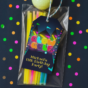 Glow Miniature Golf Birthday Party Gift Tags