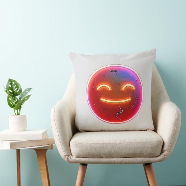 Glow of Joy: Digital Emoticon Cushion (Chair)