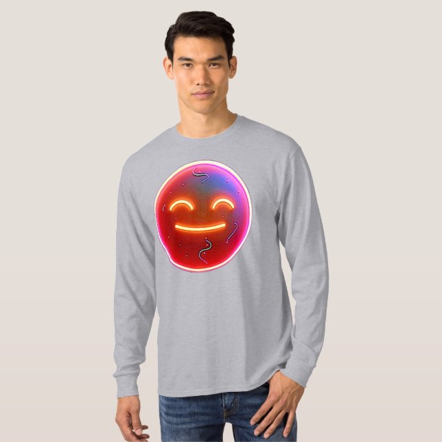 Glow of Joy: Digital Emoticon T-Shirt (Front Full)