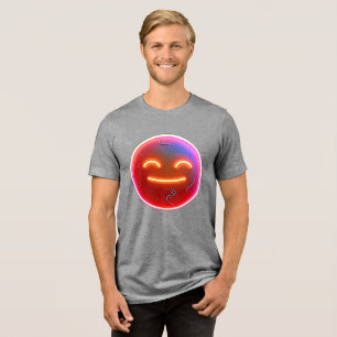 Glow of Joy: Digital Emoticon Tri-Blend Shirt