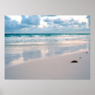 Glow of Pink on a Sunset Beach Poster