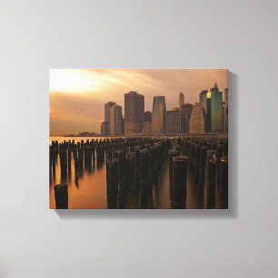 Glow of sunset during stormy skies over East Canvas Print