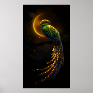 Glow of the Night Feather Poster