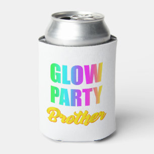 Glow Party Brother Retro 80s Birthday Gift Can Cooler