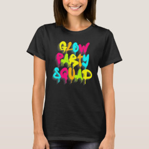 Glow Party Squad Colorful Paint Splatter Effect Pa T-Shirt