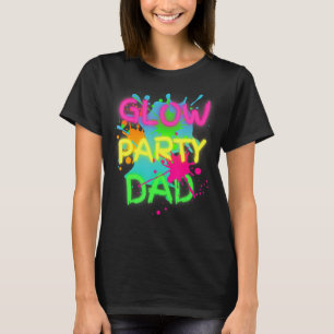 Glow Party Squad Dad Paint Splatter Glow Party Mat T-Shirt