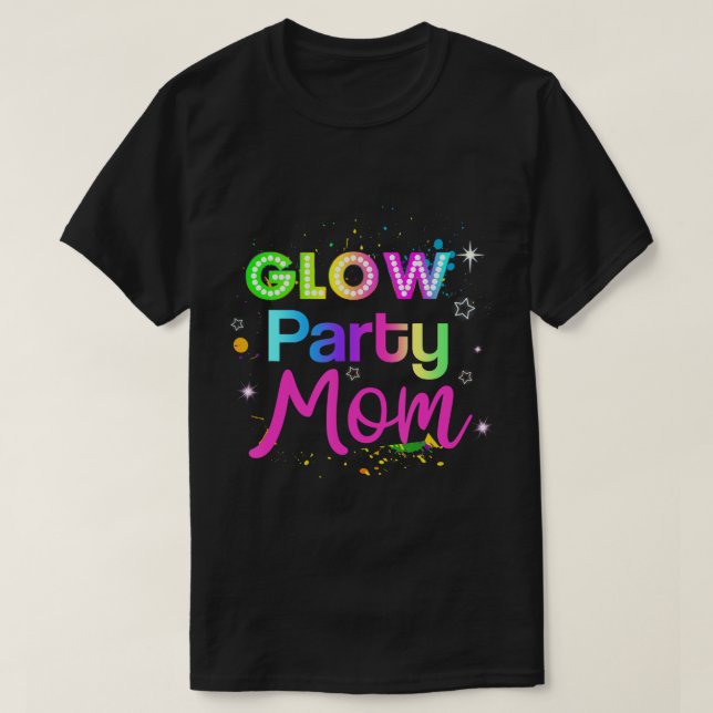 Glow Party Squad Mum Paint Splatter Glow Party Mat T-Shirt (Design Front)