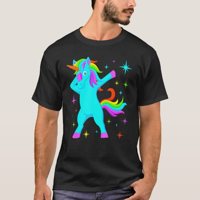 Glow Party Unicorn Squad Neon Lights Party   T-Shirt (Front)