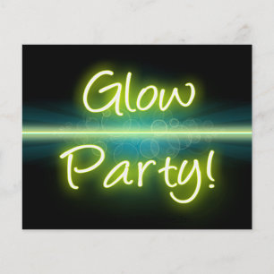 Glow Party, Yellow/Green Blacklight Flyer