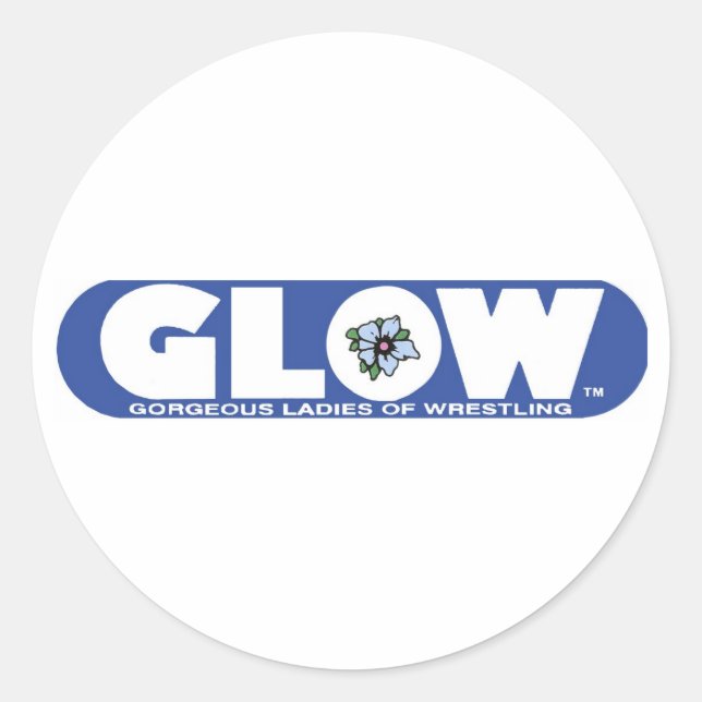 GLOW Pin Blue Logo Classic Round Sticker (Front)