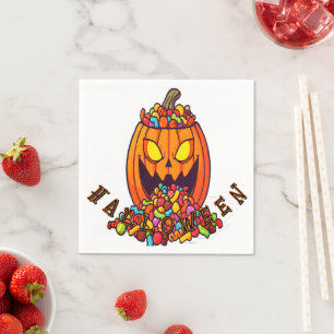 Glow Pumpkin Halloween Napkins
