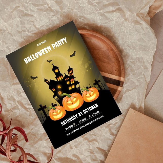 Glow Pumpkin Haunted House Halloween Party Invitation (Creator Uploaded)