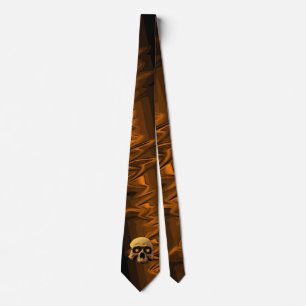 Glow Skull Orange Black Tie