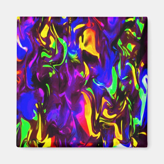 Glow Stick Rave Fire Stick Rainbow Magnet (Front)