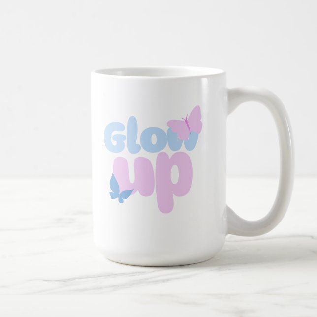 Glow Up Bold Butterfly Aesthetic Design Coffee Mug (Right)