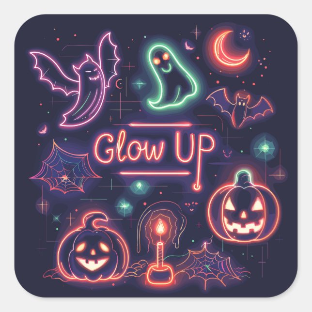 Glow up | ExDesigner | Halloween Square Sticker (Front)