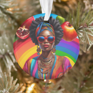 Glow Up With God African American Black Woman Ornament