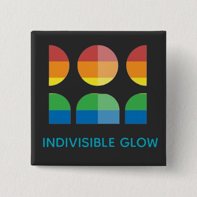 GLOW WITH PRIDE 15 CM SQUARE BADGE (Front)