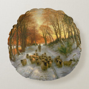 Glowed with Tints of Evening Hours Round Cushion