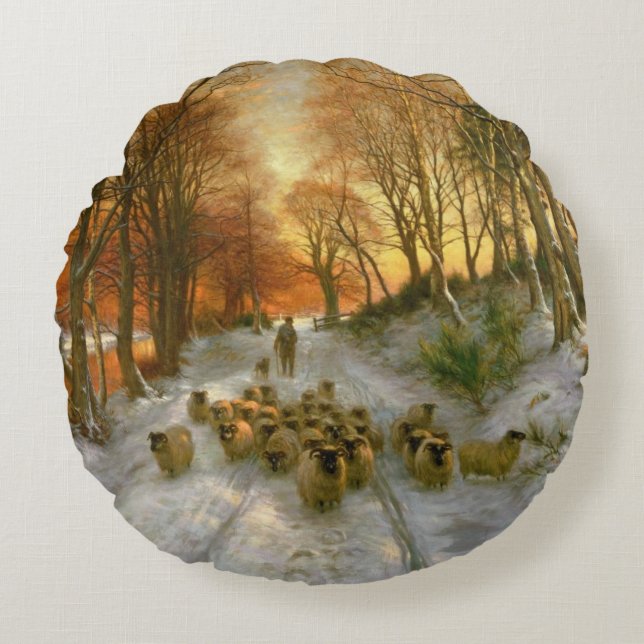 Glowed with Tints of Evening Hours Round Cushion (Front)