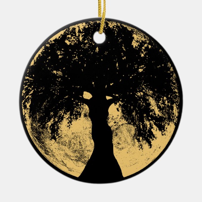 Glowees Moon Oak Goddess Ceramic Tree Decoration (Front)