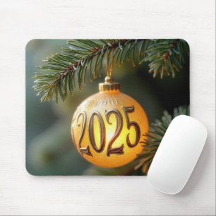 Glowing 2025 Christmas Ornament Mouse Mat