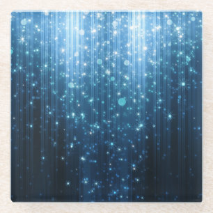 Glowing Abstract: Illuminated Background Art. Glass Coaster