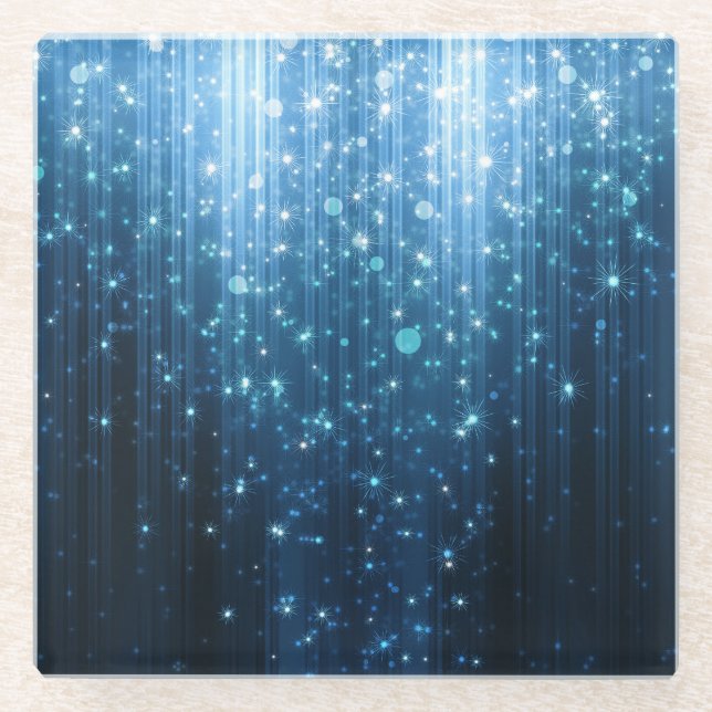 Glowing Abstract: Illuminated Background Art. Glass Coaster (Front)