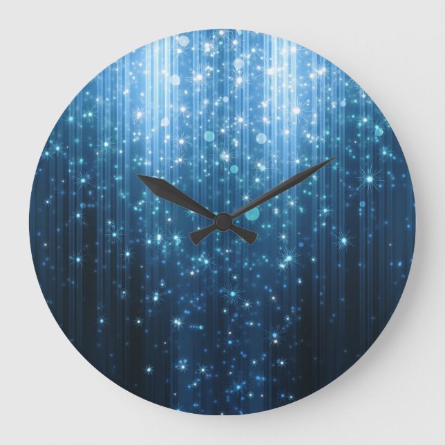 Glowing Abstract: Illuminated Background Art. Large Clock (Front)