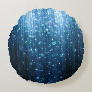 Glowing Abstract: Illuminated Background Art. Round Cushion