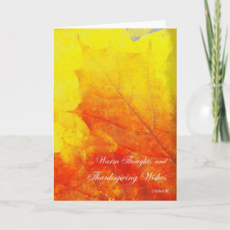 Glowing Abstract Leaf Thanksgiving Card