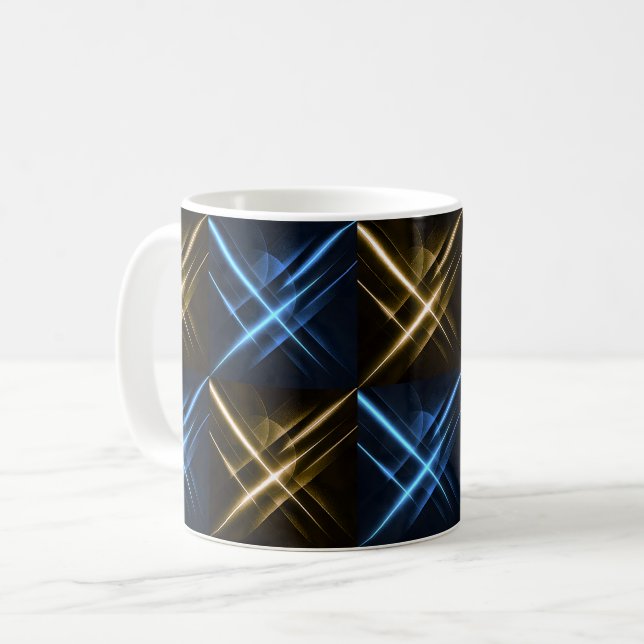 Glowing Abstract Lines Coffee Mug (Front Left)