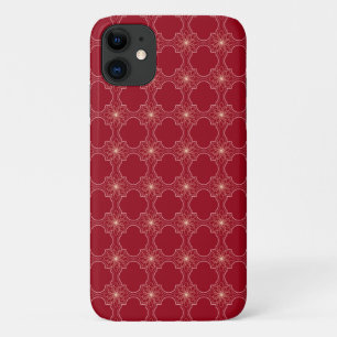 glowing abstract pattern on red iPhone 11 case