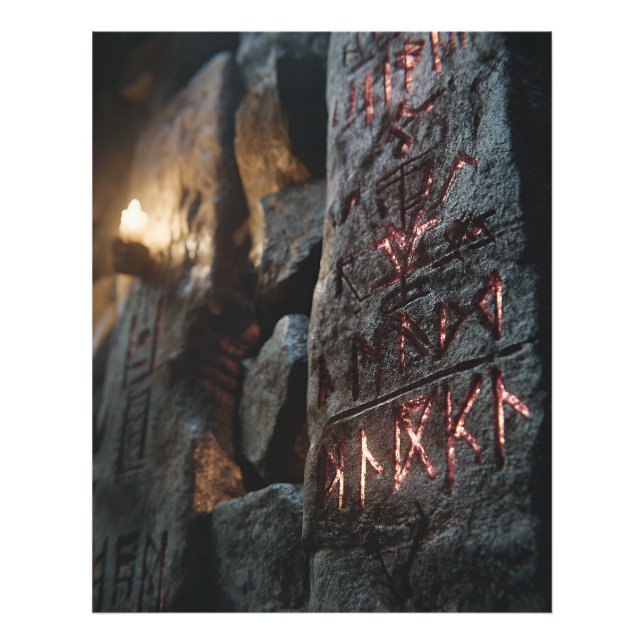 Glowing Ancient Runes Photo Print (Front)