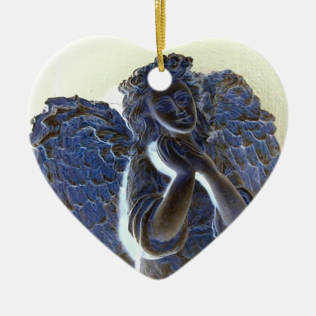 Glowing Angel Ceramic Tree Decoration (Front)