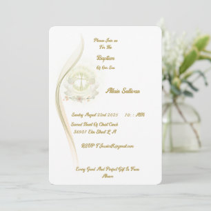 Glowing angels baptism invitation