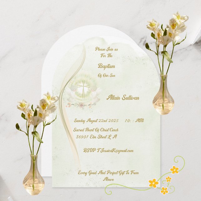 Glowing angels baptism invitation  (Creator Uploaded)