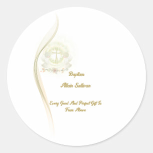 Glowing angels baptism square stickers