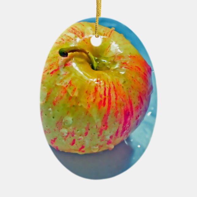 Glowing Apple Ceramic Tree Decoration (Front)