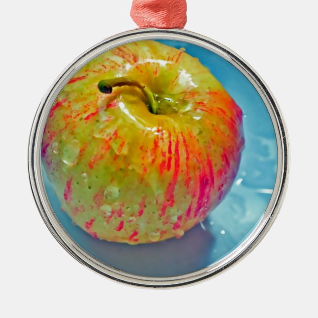 Glowing Apple Metal Tree Decoration (Front)