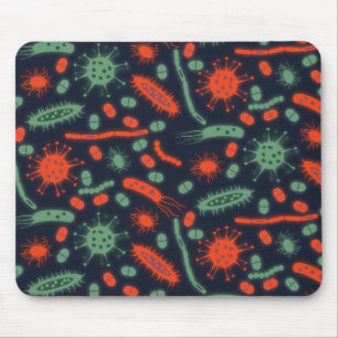 Glowing Bacteria Microorganism green red Mouse Mat