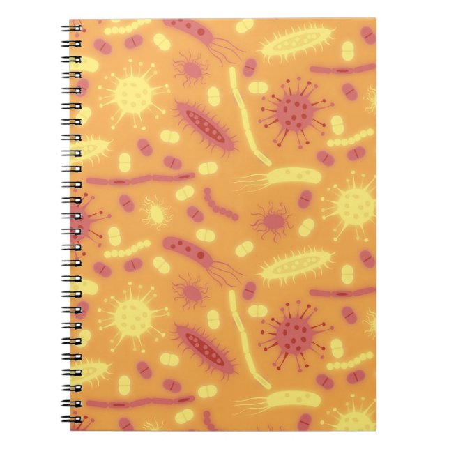 Glowing Bacteria Microorganism orange Notebook (Front)
