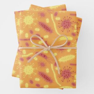 Glowing Bacteria Microorganism orange Wrapping Paper Sheet