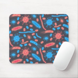 Glowing Bacteria Microorganism pink blue Mouse Mat