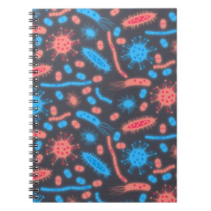 Glowing Bacteria Microorganism pink blue Notebook