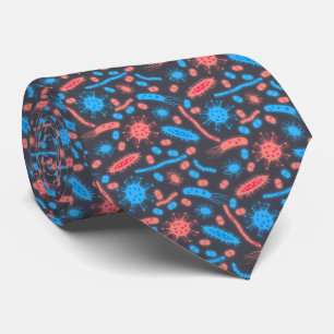 Glowing Bacteria Microorganism pink blue Tie