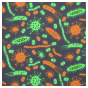 Glowing Bacteria Microorganism toxic orange green Fabric
