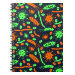 Glowing Bacteria Microorganism toxic orange green Notebook