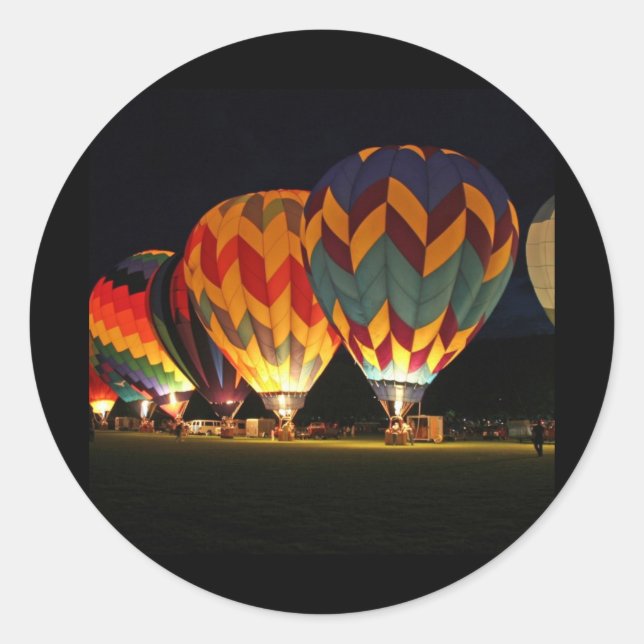 Glowing Balloons!  Light up the night! Classic Round Sticker (Front)