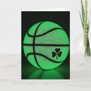 Glowing Basketball Shamrock Card